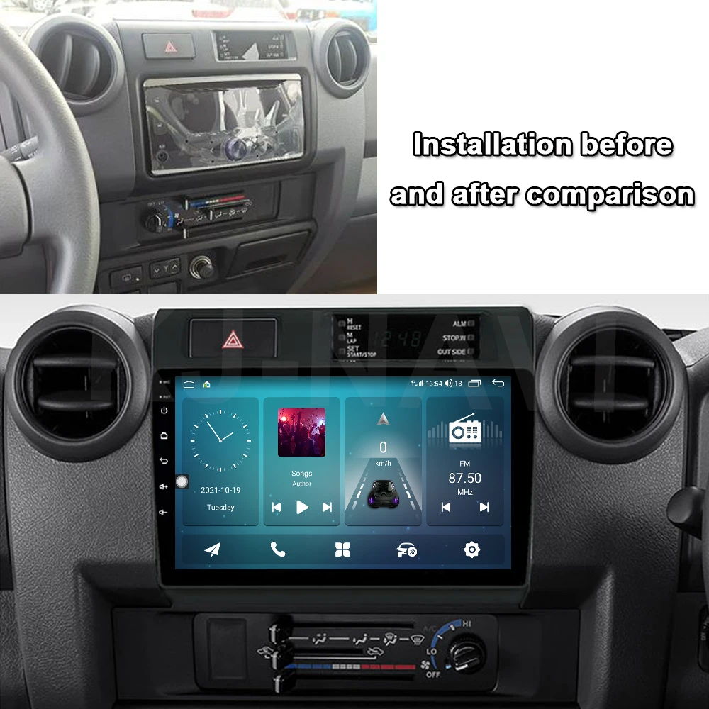 Автомагнитола 9 дюймов для Toyota Pickup Land Cruiser LC 70 79 серии 2007-2020 8 граммов + 128 Android 11