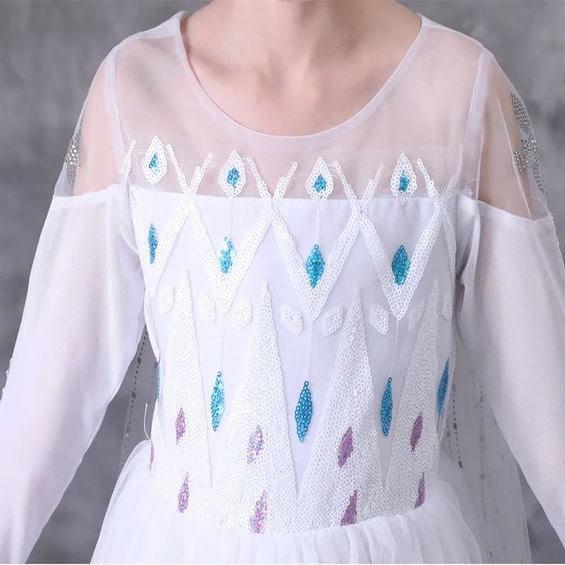 Платье принцессы Эльзы для маленьких девочек Нарядное платье Снежной Королевы