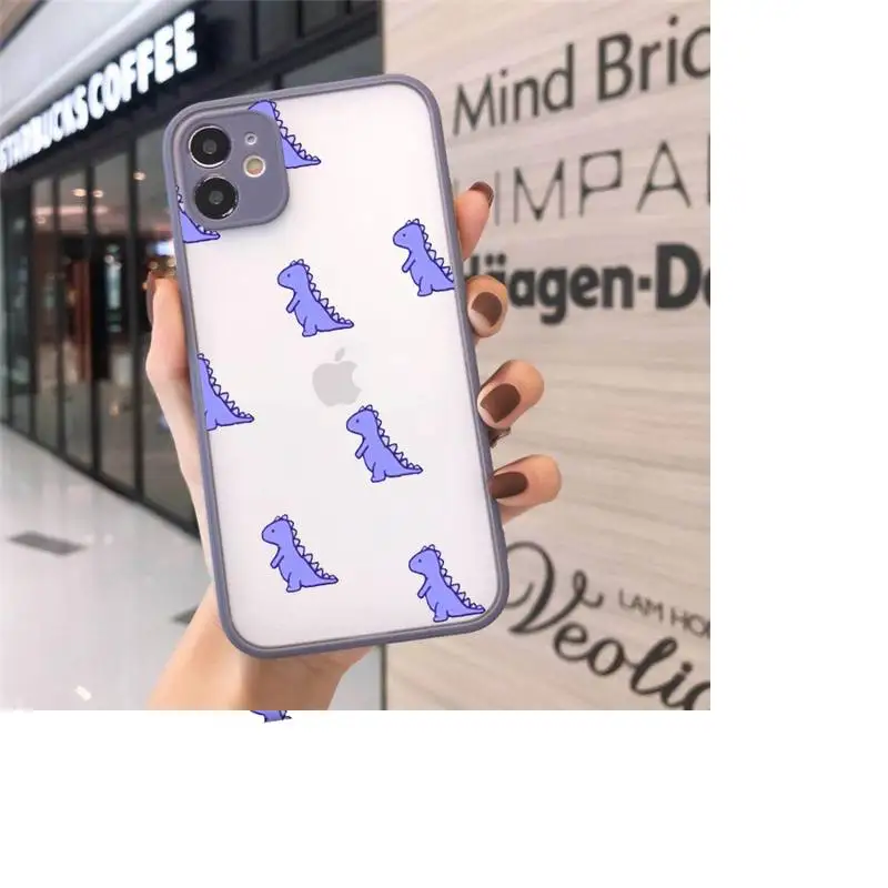 

Cute Dinosaur Baby Fashion luxury Phone Cases shell matte transparent For iphone 7 8 11 12 plus mini x xs xr pro max cover