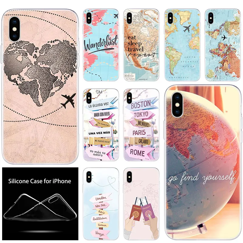 Роскошный мягкий силиконовый чехол для телефона карта путешественника Apple iPhone 11