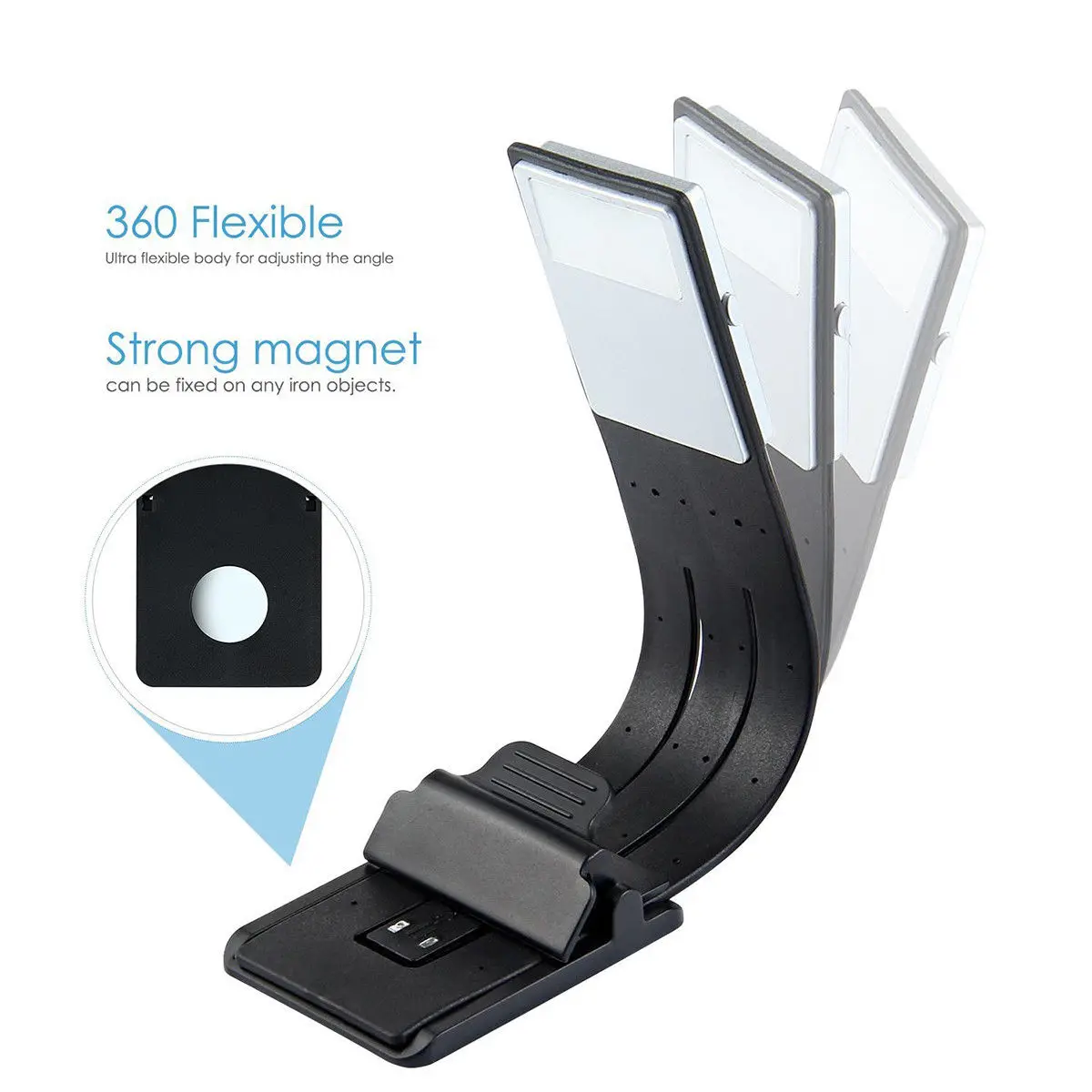

Flexible Book Light Brightness Adjustable Bendable with Clip Design Lamp LED Book Light Night Reading Lamp USB Rechargeable