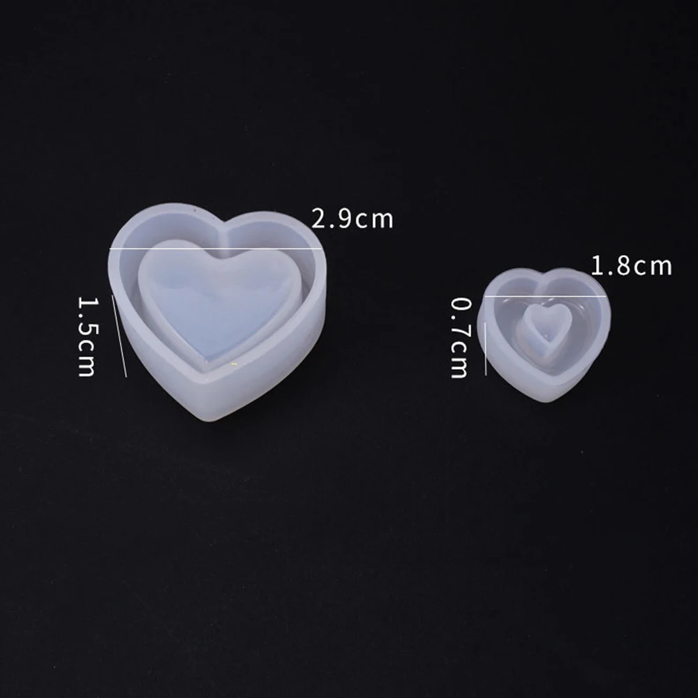 Кристаллическая эпоксидная смола форма коробка в форме сердца пустая подвеска