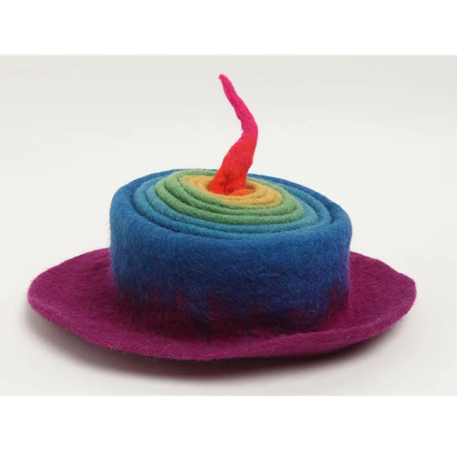 Милая шапка ручной работы из радужной шерсти s подарки на Рождество и день