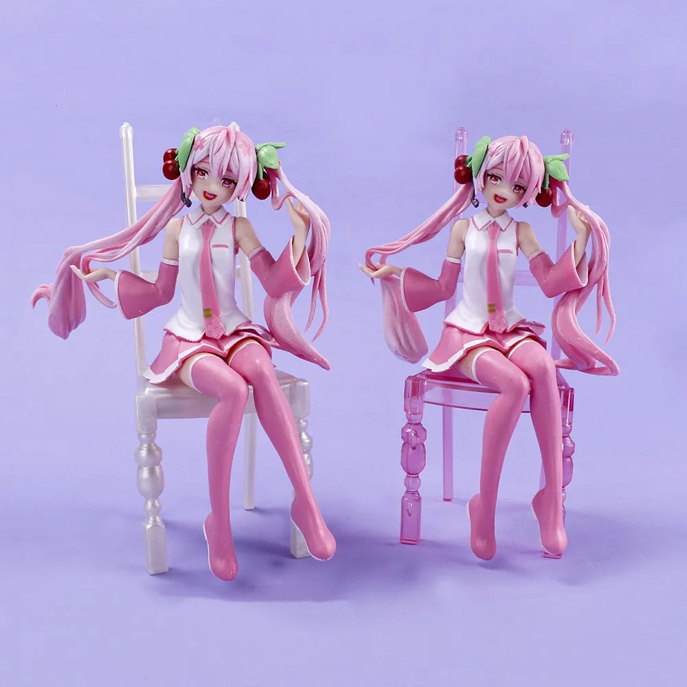 

Original Japanese Anime Figure 15cm kawaiii Hatsune Miku girl Sitting in a chair PVC Model Doll Toys Collection girls gift