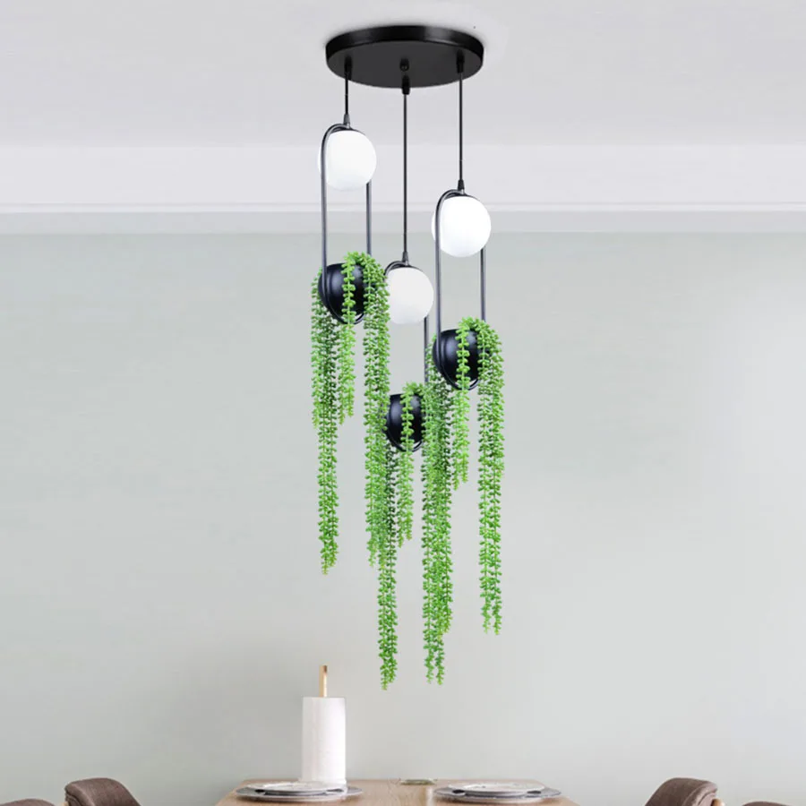 

New Fashion Plants LED Pendant Lights Living Room Dining Room Art Deco Hanging Lamp Restaurant Cafe Lighting Fixtures