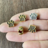 10mm retro silver gold bear foot large hole spacer beads diy beaded bracelet necklace amulet jewelry accessories wholesale