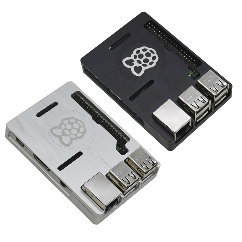 3 в 1 для Raspberry Pi Model B + (плюс) алюминиевый чехол с ЧПУ 5 В А набор адаптеров питания