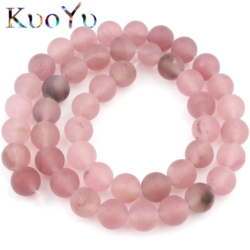 Натуральные матовые Клубничные кварцевые бусины свободные для самостоятельного