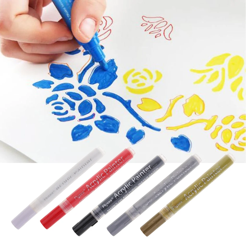 

Blesiya Acrylic Paint Marker Pen Permanent Marker Pen for Metal Rocks Glass