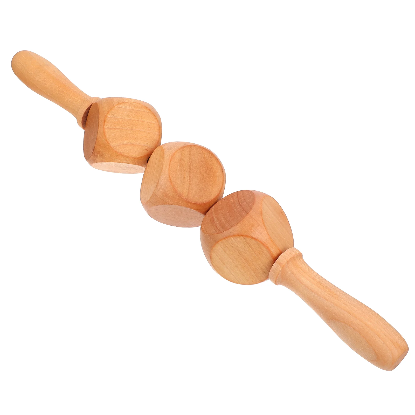 

1Pc Wooden Back Roller Manual Massager Body Tool (Light Brown)