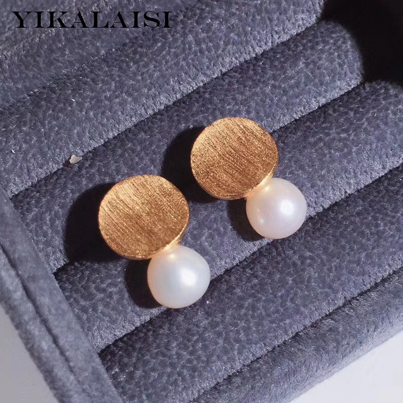 

YIKALAISI 925 Sterling Silver Jewelry Pearl Earrings 2020 Fine Natural Pearl jewelry 6-7mm Earrings For Women wholesale