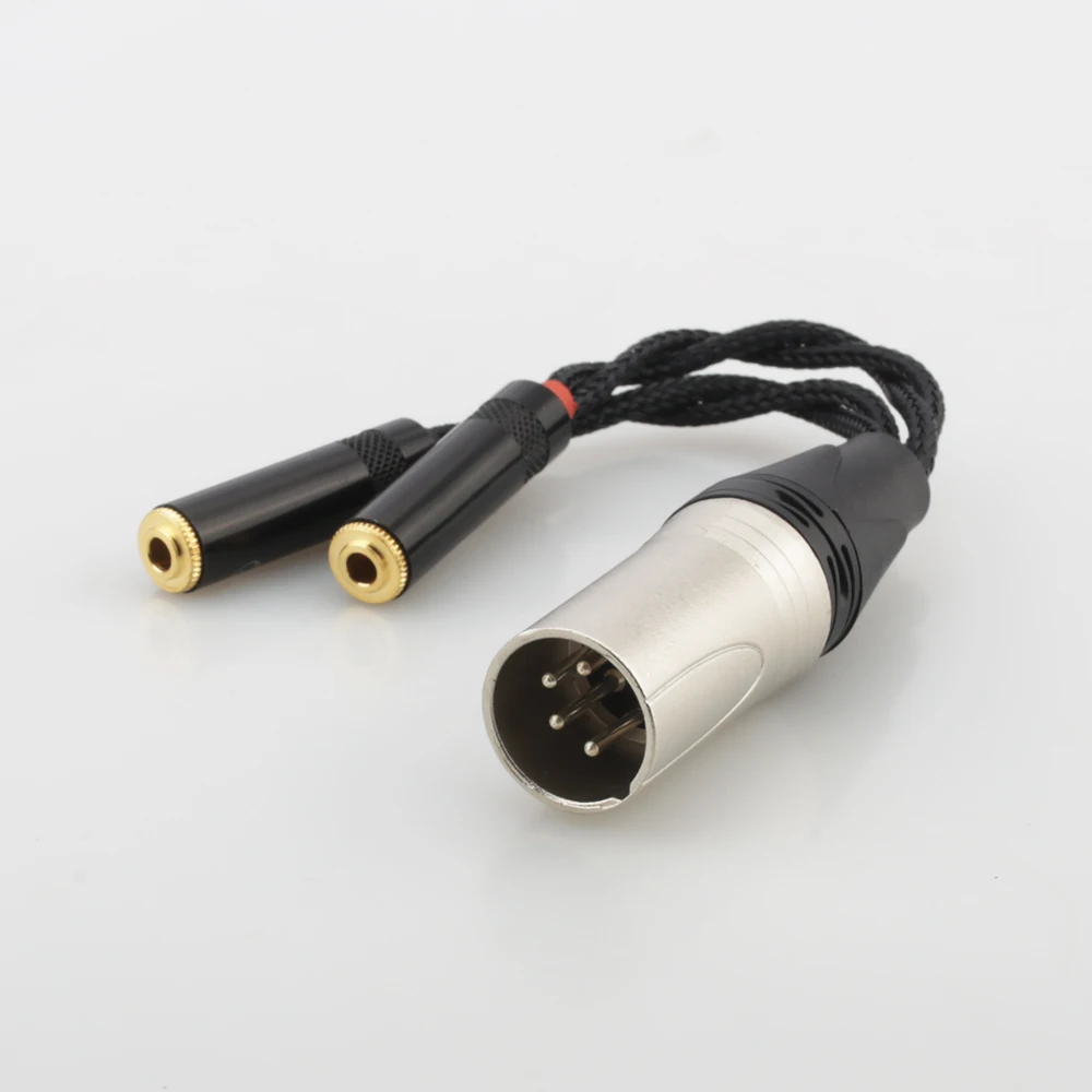 4-контактный XLR сбалансированный штекер-двойной 3 5 мм гнездовой аудиоадаптер для