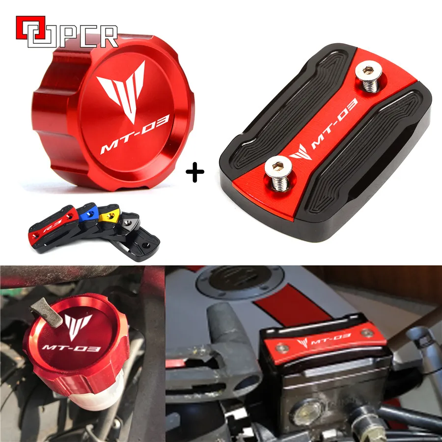 High Quality with logo MT-03 Black&ampBlue CNC Fluid Cylinder Master Reservoir Cover For Yamaha MT03 ABS MT 03 2015-2021 2020 | Автомобили