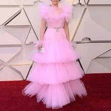 Tule rosa Vestidos Вечернее Платье De soire Vestidos Вечернее princdade Princesa плюс размер на заказ Vestido официальное Em Camadas Пышное