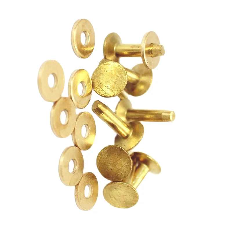 

10pcs Cap Diameter 9mm,Shank Length 12mm,Rivets For Leather Brass