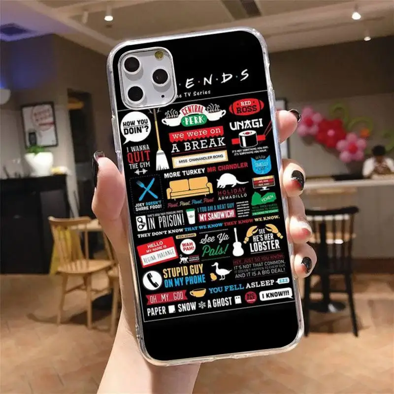

Funny Friends TV Show Phone Case Transparent soft For iphone 5 5s 5c se 6 6s 7 8 11 12 plus mini x xs xr pro max