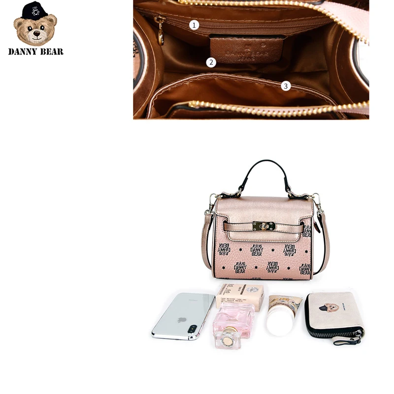 

Danny Bear Vogue Crossbody Synthetic Leather Print Seires Casual Daily Shoulder Bag Handbag Square Bag DMJ9816091
