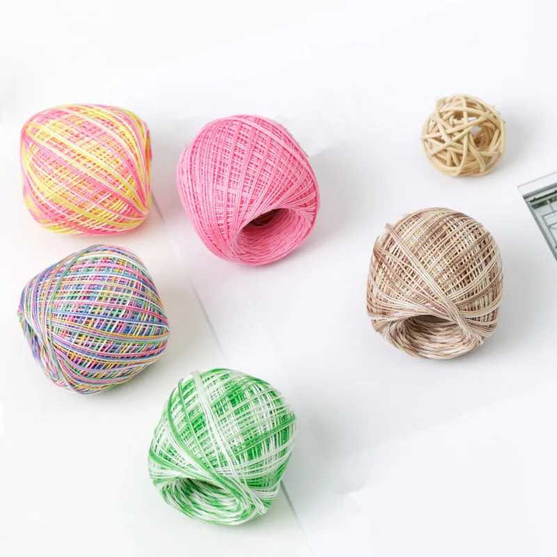 Thin Crochet Yarn Cotton for Knitting Crochet 27 Colors Thread Embroidery Knitting Lace Weaving Yarn Soft Sewing Accessories