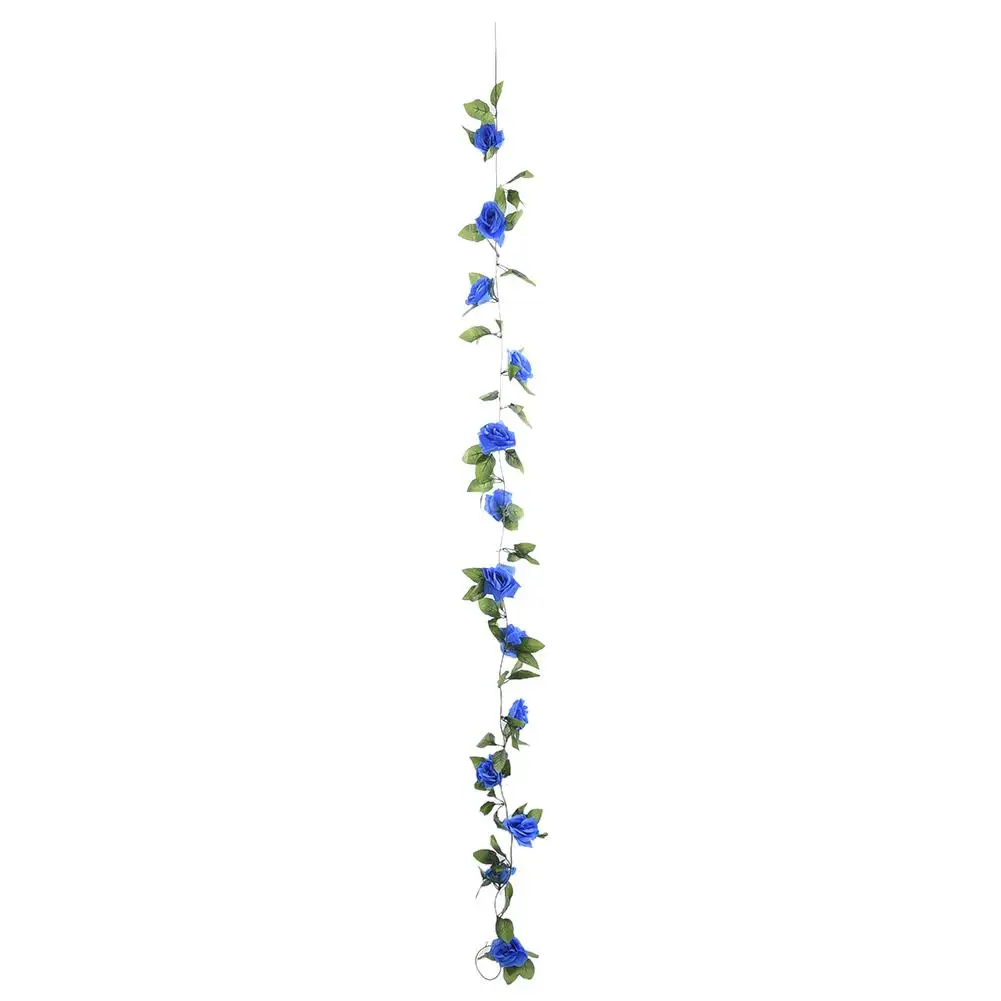 2 4 м искусственные розы лоза цветы гирлянда из ротанга винограда с зелеными