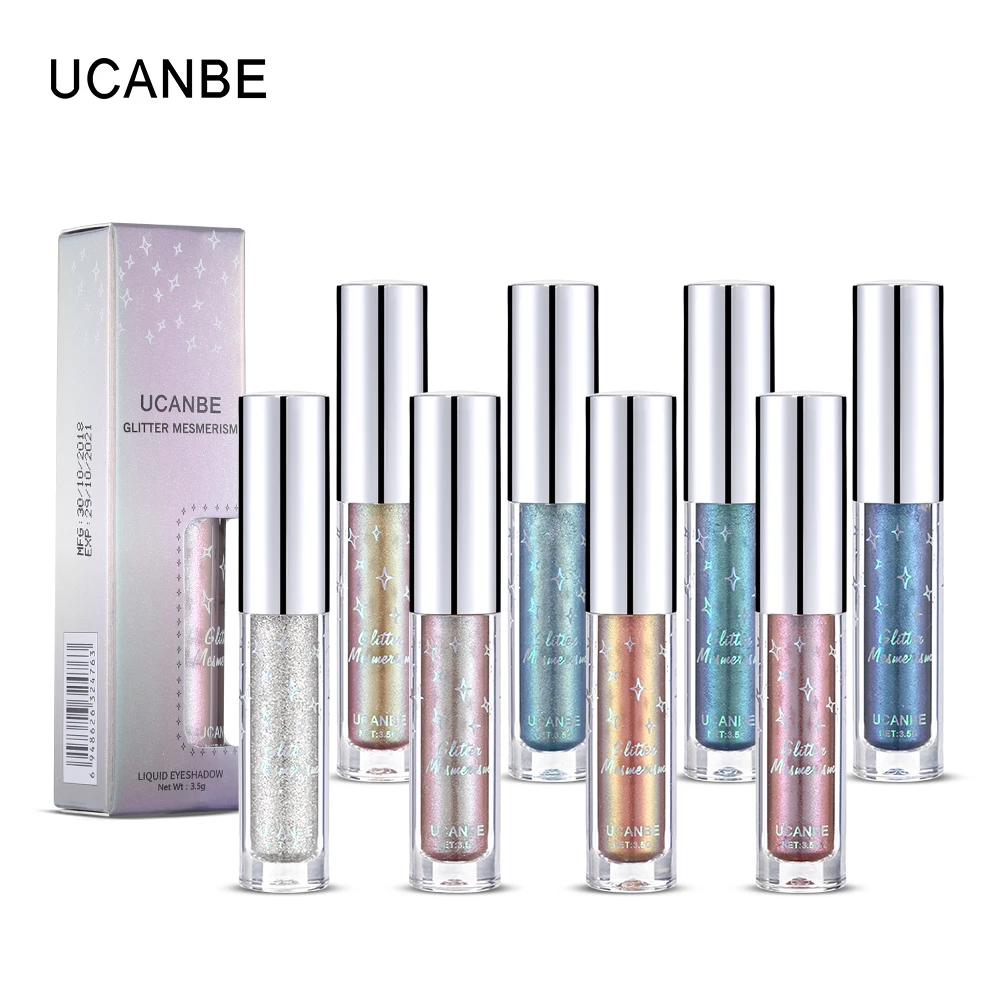 UCANBE брендовые жидкие тени для век палитра макияжа мерцающие блестящие красота