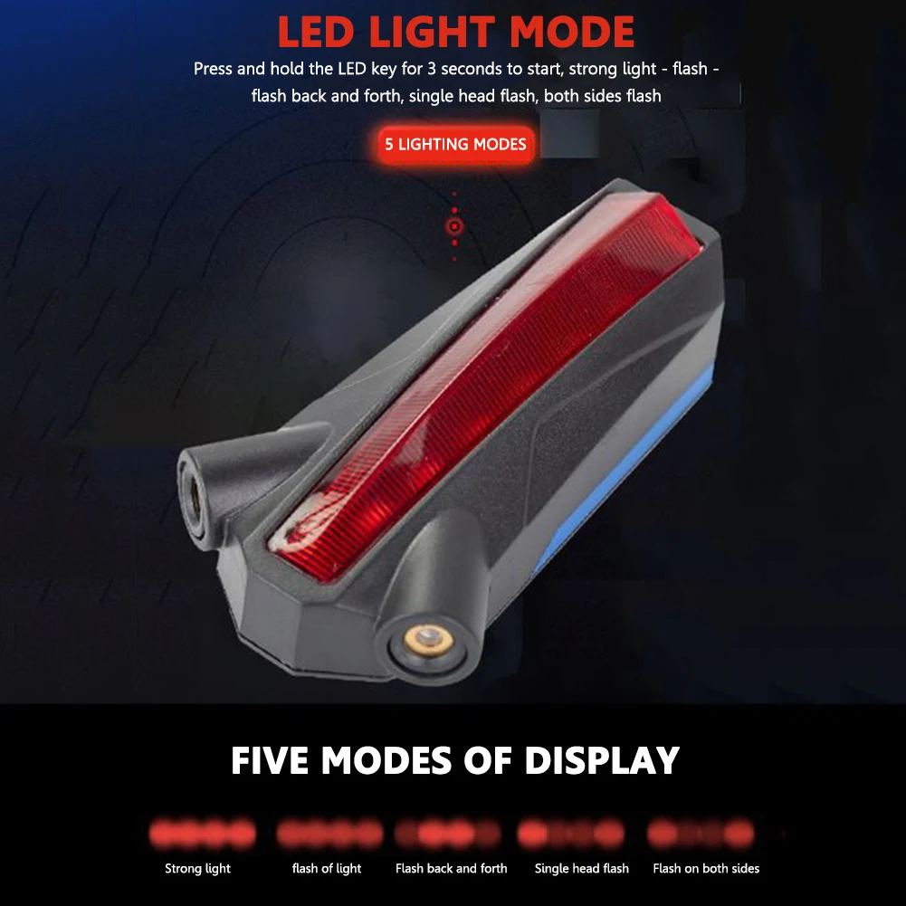 

1pc Bike Taillight LED Projection Laser Rear Bicycle Tail Light Beam Portable USB Rechargeable Safety Warning Riding Accessories