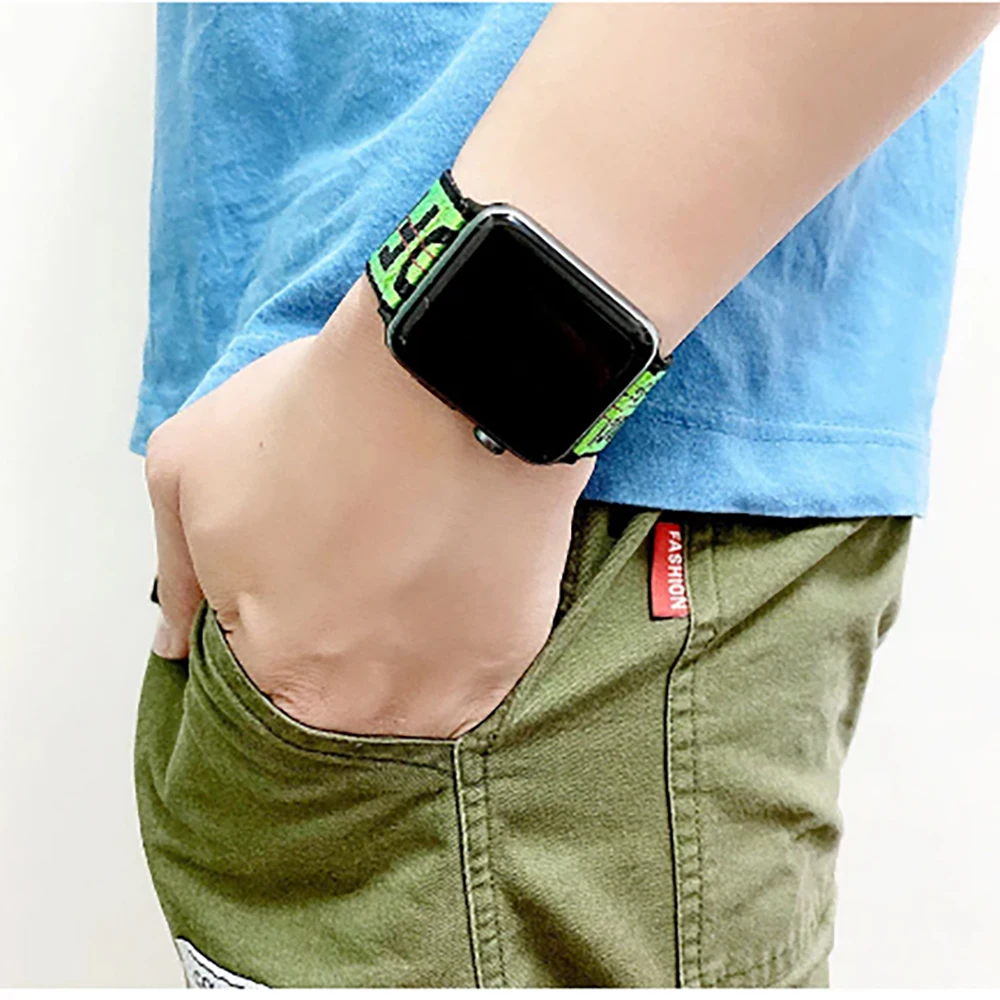 

Strap for apple watch band 44mm 40mm iwatch band 38mm 42mm Fashion Hand-woven nylon Blet correa bracelet apple watch 6 se 5 4 3