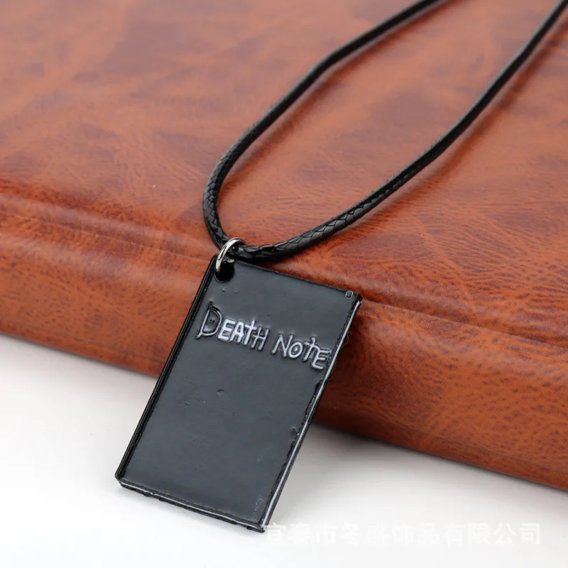 Classic Anime Death Note Necklace Rope Leather Choker Fashion Black Note Book Model Pendant Necklace For Women And Men Accessory images - 6