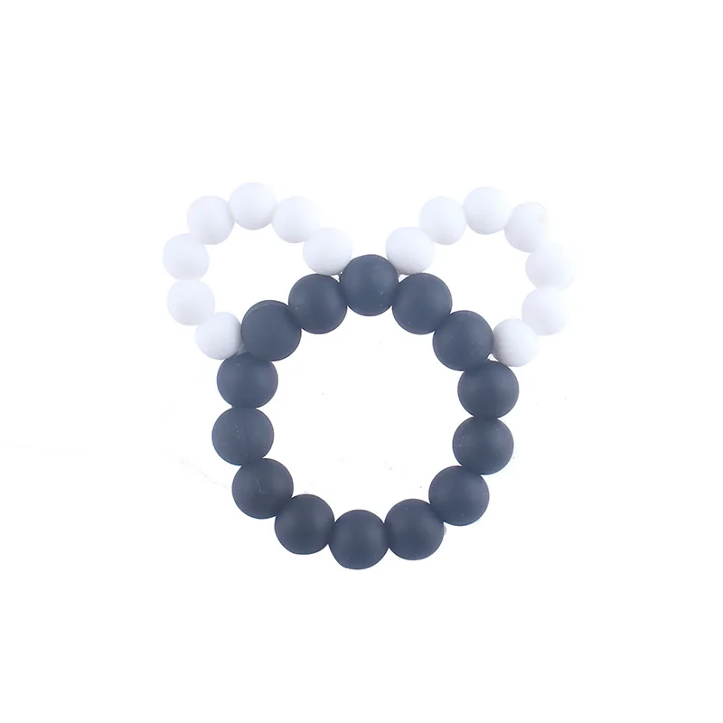 

Baby Silicone Beads Teething Grasping Toy Food Grade Cartoon Mouse Shape Beads BPA Free Cute Infant Toddler Chewing Teething Toy