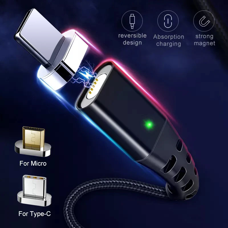 Магнитный кабель GETIHU 2.4A Type C для быстрой зарядки Micro USB шнур мобильного телефона