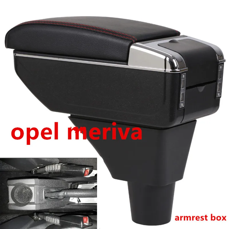 For opel meriva armrest box central Store content Storage box with cup holder ashtray USB interface