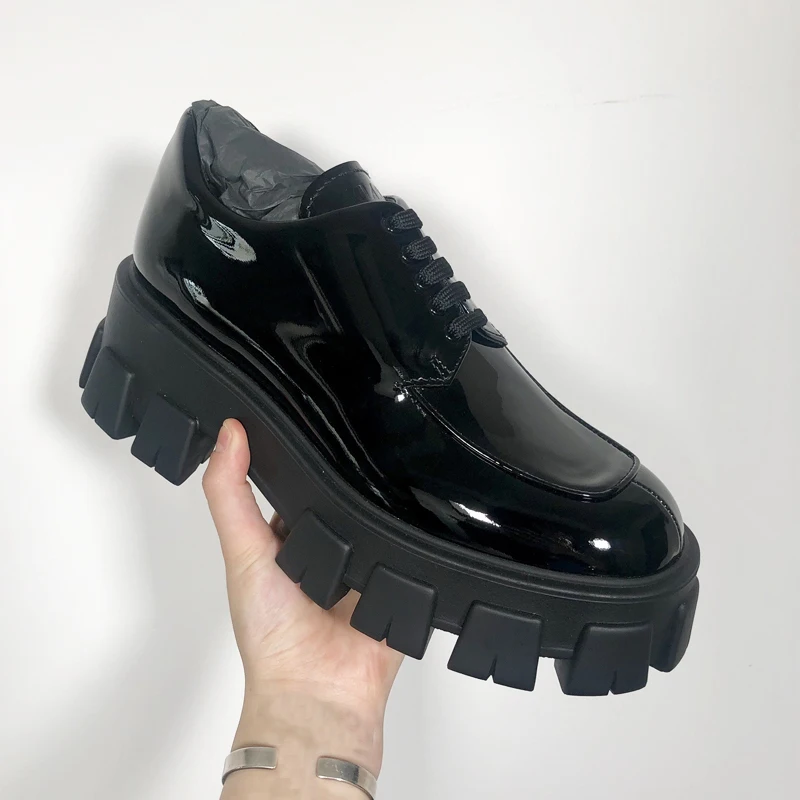 Черный Stylesowner Hight Increase Women Casual Shoes Woman Sneakers Flat Platform Loafers Ladies Creepers Trainers Lace Up Shoe - Цвет: Черный