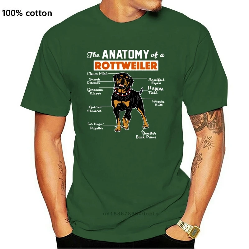 

New The Anatomy Of A Rottweiler T Shirt Graphic Spring Create Tee Shirt Normal Round Neck Novelty Basic Shirt