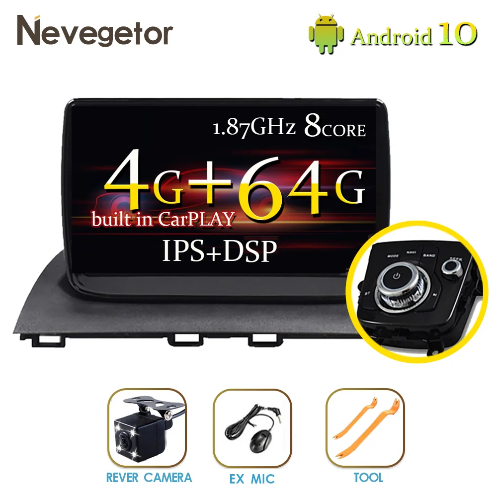 Автомобильный Android 10 мультимедийный радио плеер для Mazda 3 Axela 2014 2017 GPS навигация