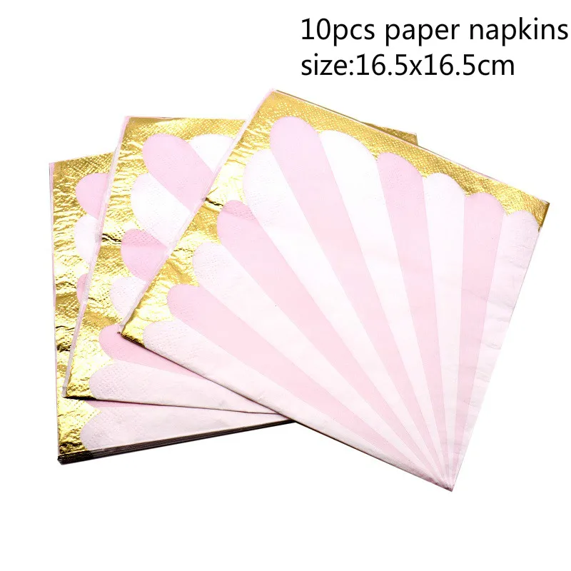 Paper Paper Napkin Baby Shower/день рождения, для детей, вечеринка, подарок, розовая/синяя Золотая фольга, бумажная тарелка, салфетки под чашки, сделай сам, украшение, Одноразовые столовые принадлежности - Цвет: Paper Paper Napkin