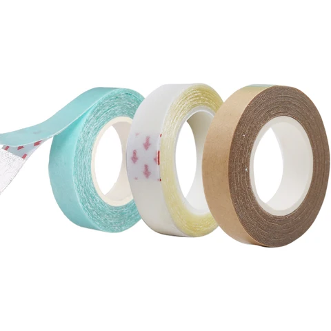 скотч для волос наращивание волос ленты скотч для наращивания Прочная 1 см х 3 м белая/синяя/коричневая Двусторонняя супер клейкая лента для наращивания волос