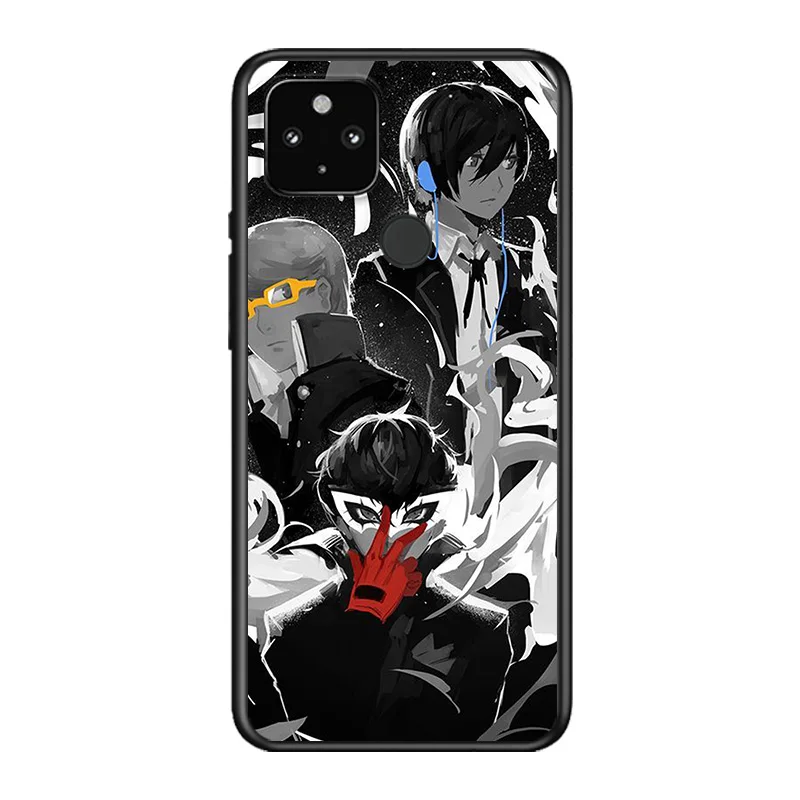 

Anime P5 Persona Soft TPU Silicone Black Cover For Google Pixel 5 4A 5G 4 XL Phone Case