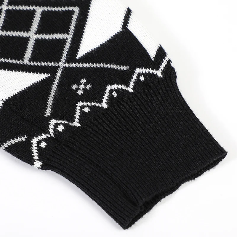 Свитер с вышивкой мужской вязаный свитер длинным рукавом Harajuku негабаритный