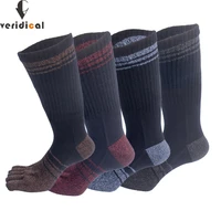 veridical large size five fingers socks long combed cotton colorful good quality compression sock 5 finger socks calcetine