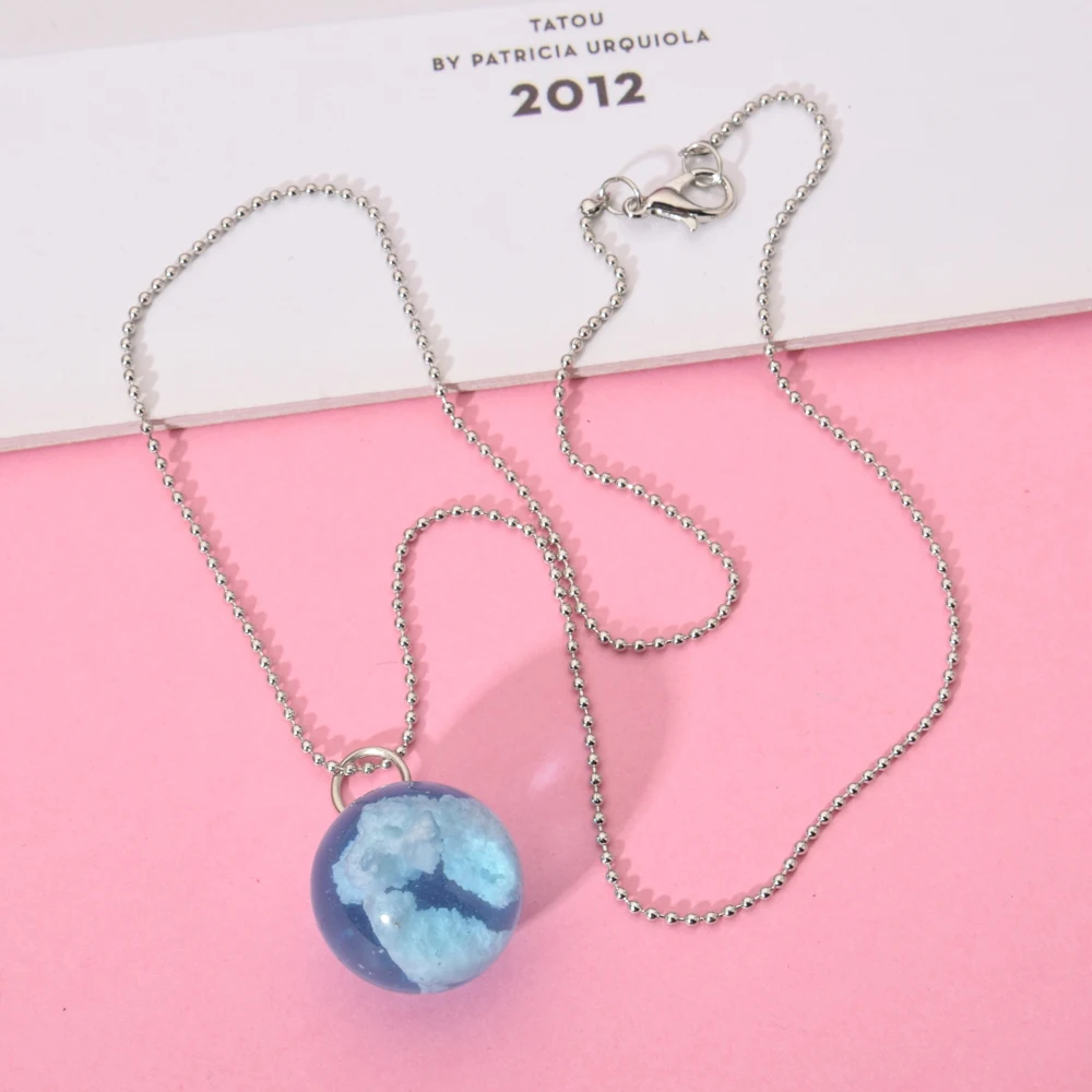 Ожерелье с подвеской в виде стеклянного шара для женщин и девушек длинное