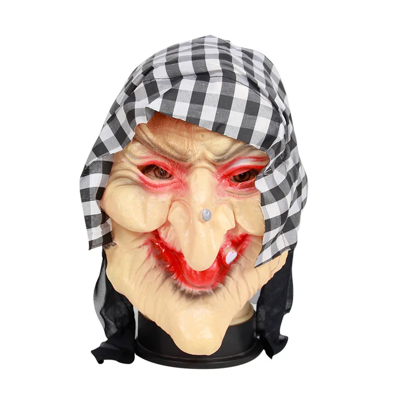 Halloween Dress up Horrible Witch Mask Party cosplay witch Headgear bar haunted house horror Show Props Holiday Spoof Decoration | Дом и сад