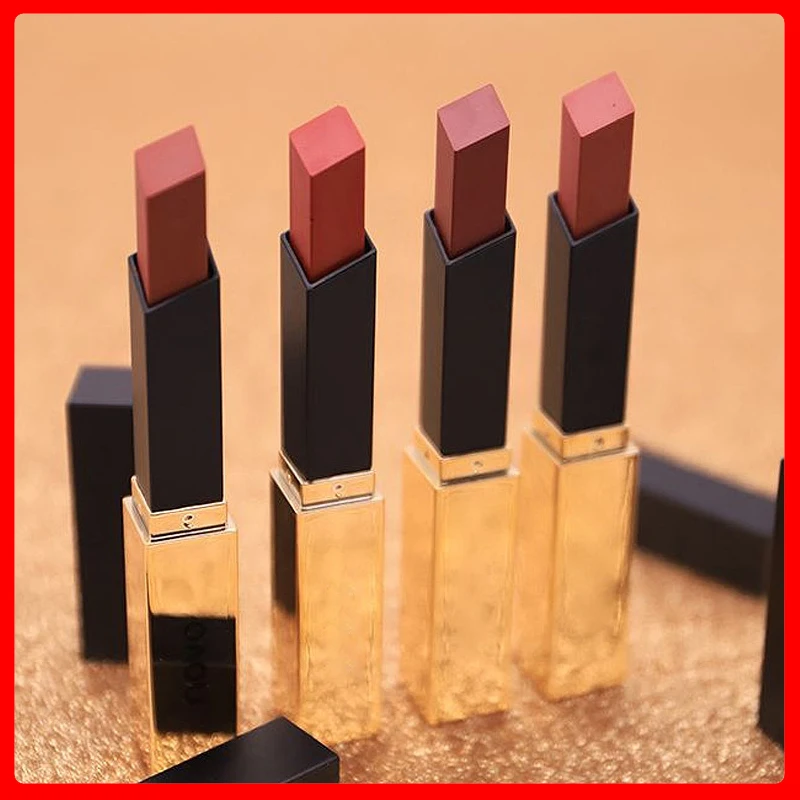 

CL050 Waterproof Lip Gloss Elegant Lipstick For Women Lips Makeup Long Lasting Matte Lipstick Small Gold Bar Cosmetic Red Lip