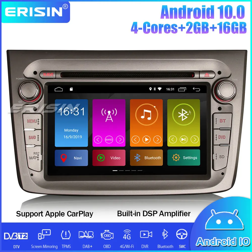 Android 10 0 DAB + Авторадио автомобильный стерео DVD CarPlay DSP TPMS SWC OBD Wifi для Alfa Romeo