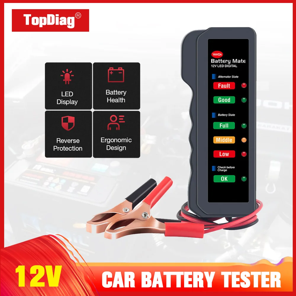 Тестер аккумулятора 12 в цифровой электронный автомобильный тестер