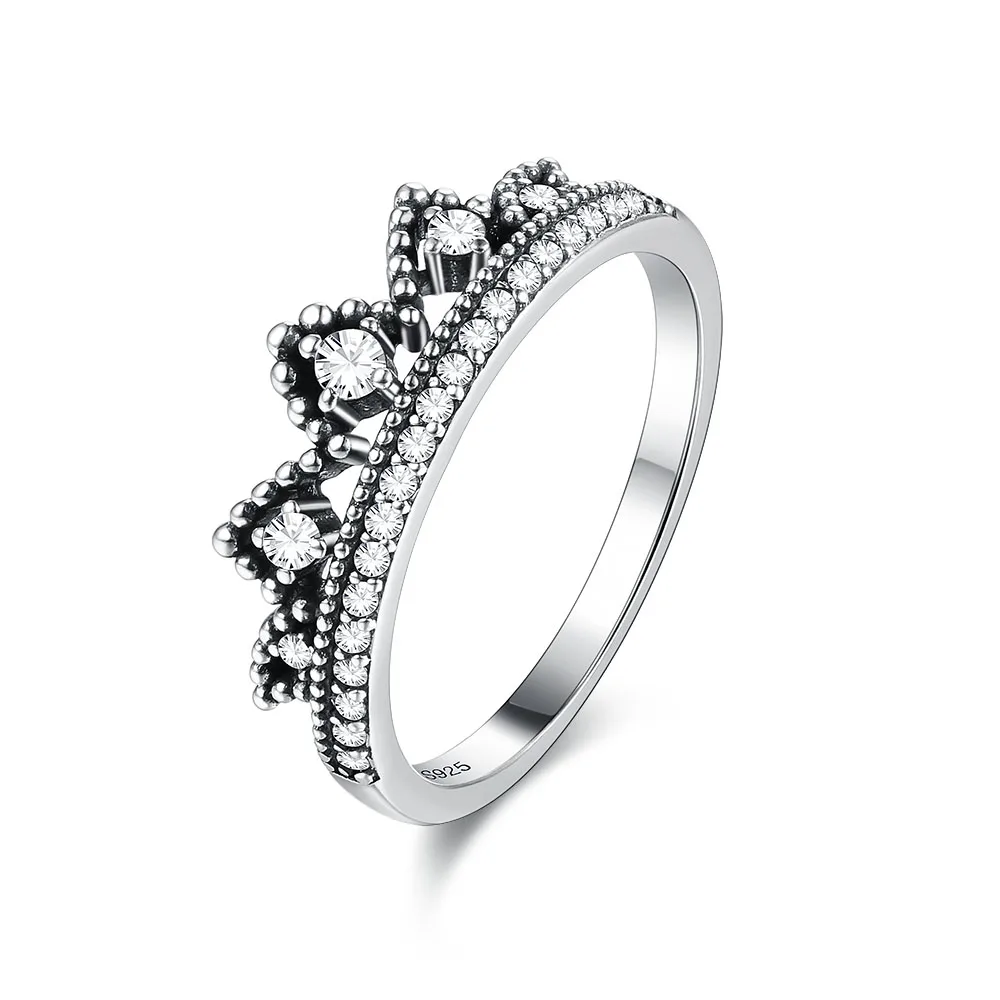 

ZEMIOR S925 Sterling Silver Vintage Rings Crown Shaped Cubic Zirconia Ring For Women Fine Jewelry Best Selling Mother Day Gifts