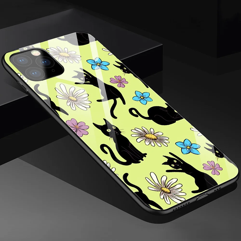 

Animal Cat Phone Case For iPhone 12 Pro XS Max XR 7 8 6 Plus 6S Soft TPU Back Cover For iPhone 11 SE 2020 Glass Cover Funda Capa