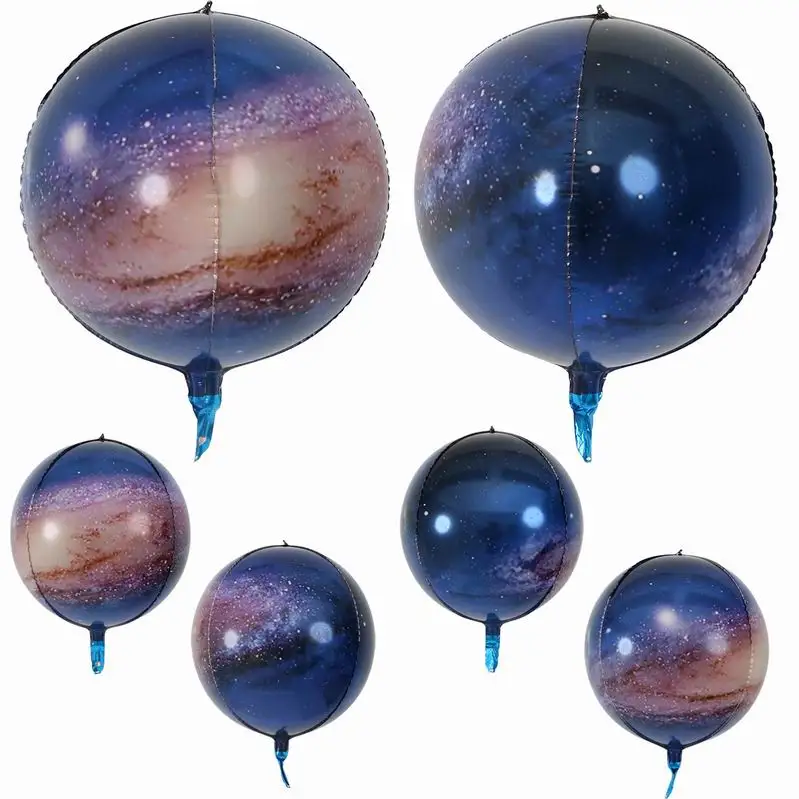 1 22 inch 4D Round Space Earth Dawn Starry Sky Aluminum Foil Balloon Wedding Decoration Birthday Party Helium Ballon Supplies - Цвет: 1