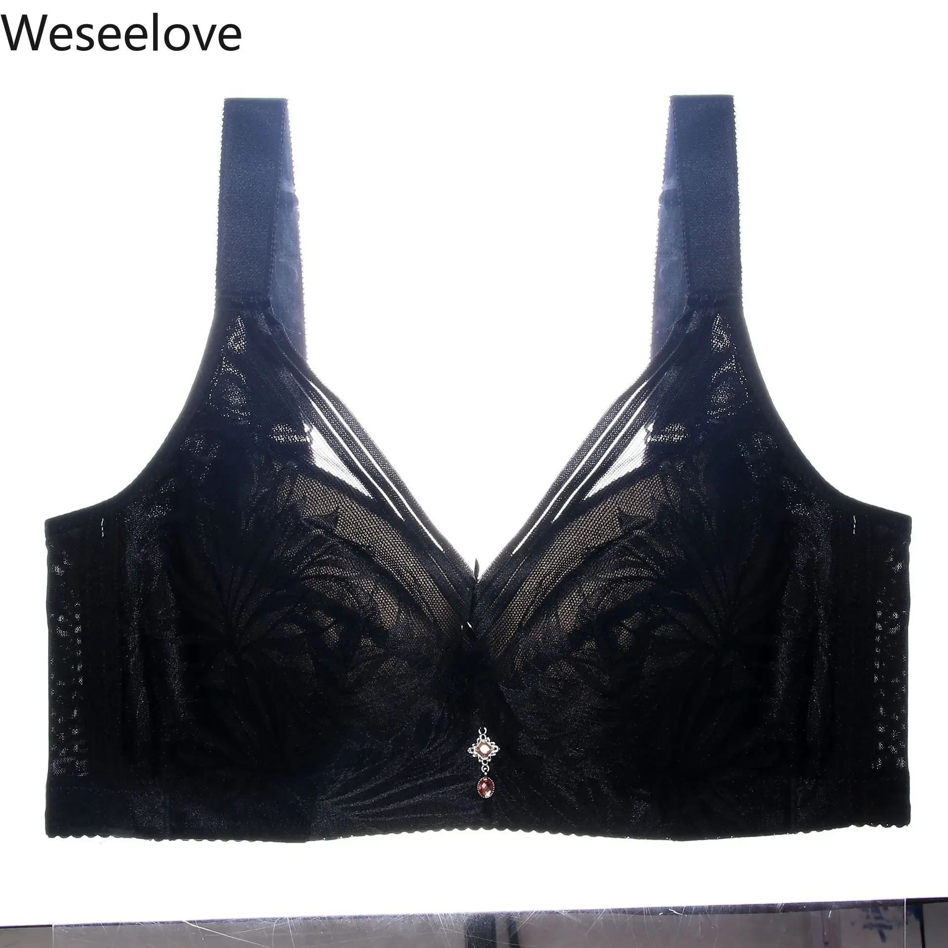 

Weselove, хит продаж, бюстгальтер с большой чашечкой, кружевной бюстгальтер, пуш-ап, черный, Soutien Gorge Femme, ультра-тонкие, дышащие, сексуальные бюстг...