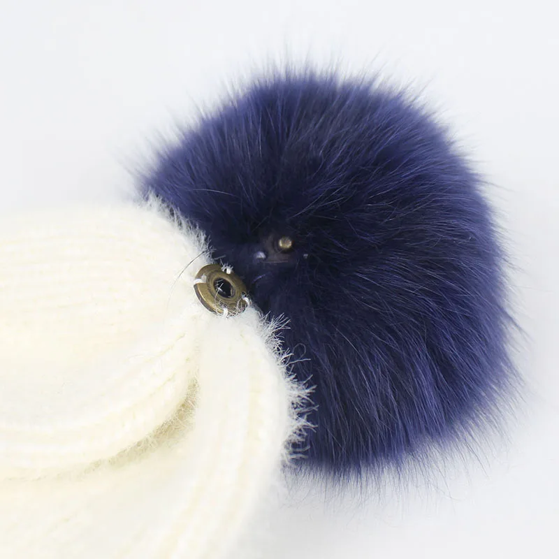 Женская зимняя шапка с помпоном из натурального Лисьего меха | Аксессуары для