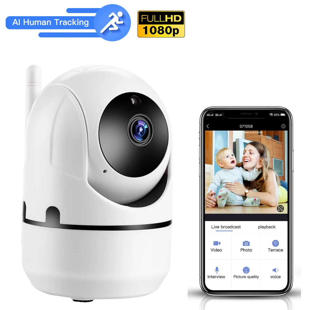 1080P Беспроводная IP камера облачная Wifi Умная автоматическая слежения для человека