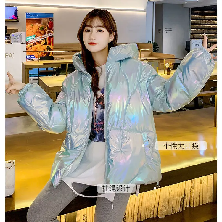 Wash-free Shiny Short Cotton Jacket Female Korean Version The 2020 Winter New Jacket Thickened Winter Fashion Down Cotton Tide